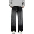 thumbnail image 1 of Puntoco Pantalones cargo de color sólido con bolsillos y cremallera, cintura elástica y largo completo para hombre, 1 of 8