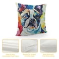 thumbnail image 4 of BANET Creative Multicolored Throw Pillow Covers Puppy Animal Art Painting Square Pillowcases for Home Decor Sofa Car Bedroom Pillow case 22x22in, 4 of 5