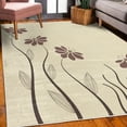 thumbnail image 3 of Flower Decorative Rug, Floral Petals with Striped Leaves and Lines Modern Style Geometrical Design Print, Quality Carpet for Bedroom Dorm and Living Room, 6 Sizes, Dark Maroon, by Ambesonne, 3 of 4
