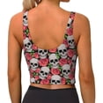 thumbnail image 4 of Uemuo Skull and Roses Pattern Women's Sports Bra - High Impact Support, Breathable, and Comfortable Athletic Bra for Running, Yoga, and Workouts, 4 of 9