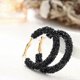 thumbnail image 5 of Sparkle Hoop Earrings For Women Punk Rock Big Crystal Black White Color Personality Retro Exaggeration Fashion JewelryZZ18, 5 of 5