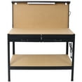 thumbnail image 2 of 47.5" × 23.6" Multifunctional Workbench with Two Drawers, Peg Board, LED Light, 4×AC Outlets & 2×USB Ports, 2 of 13