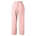 thumbnail image 7 of EDFBUYKRS Female Women Pants Casual Travel Pants Womens Tall Womens Casual Solid Color Loose Pockets Elastic Waist Pants Long Trousers L, 7 of 7