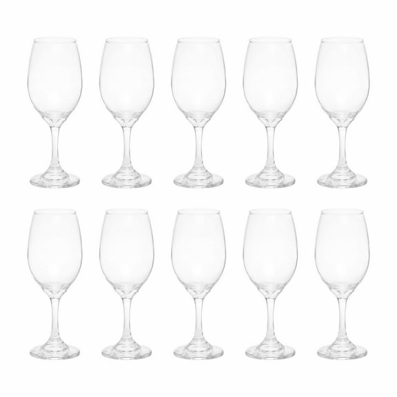10 Water and Wine Goblet Glasses Set, 12.75 oz. - Colombia made - Clear