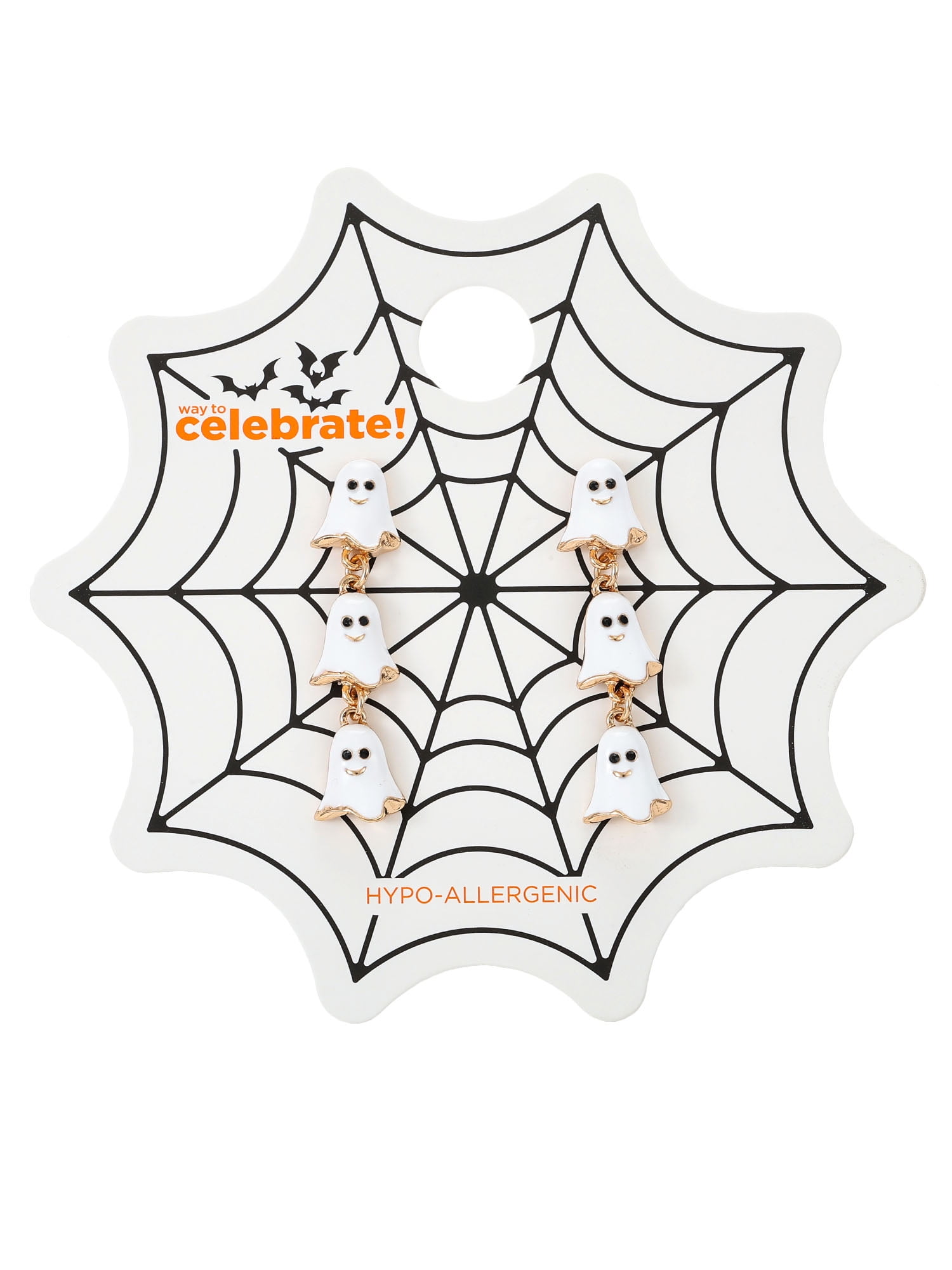 Way to Celebrate Ghost Halloween Drop Earrings, 1 Pair