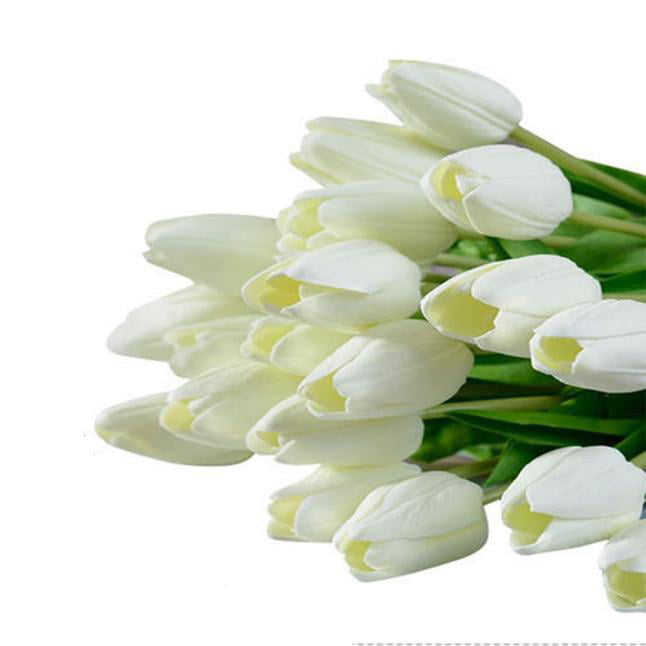 10PCS Tulip Artificial Flower Latex Real Touch Bridal Wedding Bouquet Home Decor 