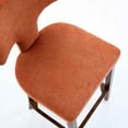 thumbnail image 6 of Set of 4 Mid Century Modern Counter Height Bar Stools, Farmhouse Linen Fabric Upholstered Accent Chair Curved Backrest with Copper Nails around,Kitchen Chairs with Hardwood Frame (Orange), 6 of 13