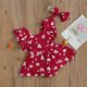 thumbnail image 1 of Falda Vestido mameluco para niñas pequeñas, 2 uds., monos fruncidos, vestido, ropa de bebé a la moda Ygjytge Vino rojo T 3/6M para Niña, 1 of 7