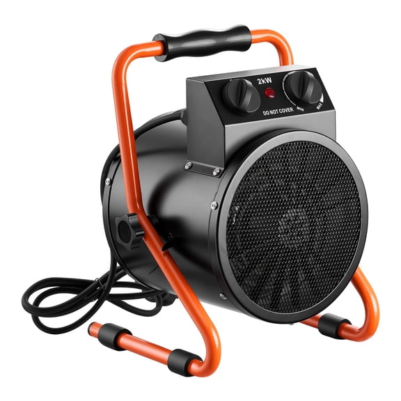 1500W Greenhouse Heater, IPX4 Waterproof Electric Space Heater with Fan for Grow Tent, Adjustable Angle Heater for Office