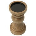 thumbnail image 5 of Mainstays Decorative Wood Pillar Candleholder, Teak, 7.8", 5 of 6