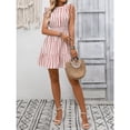 thumbnail image 6 of EASYBRA Women Striped V Neck Wrap Midi Dress Sleeveless High Waist Summer Elegant Casual Vacation Dress, 6 of 8