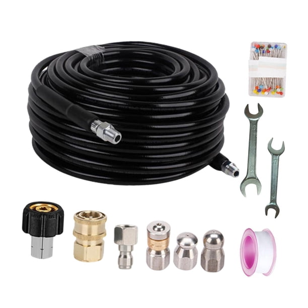 Kit Desatascador de Manguera de Drenaje con Conectores para Lavadora a Presión Uso Reforzado Material Metálico Fácil Conexión Adecuado para Limpieza D Estilo F