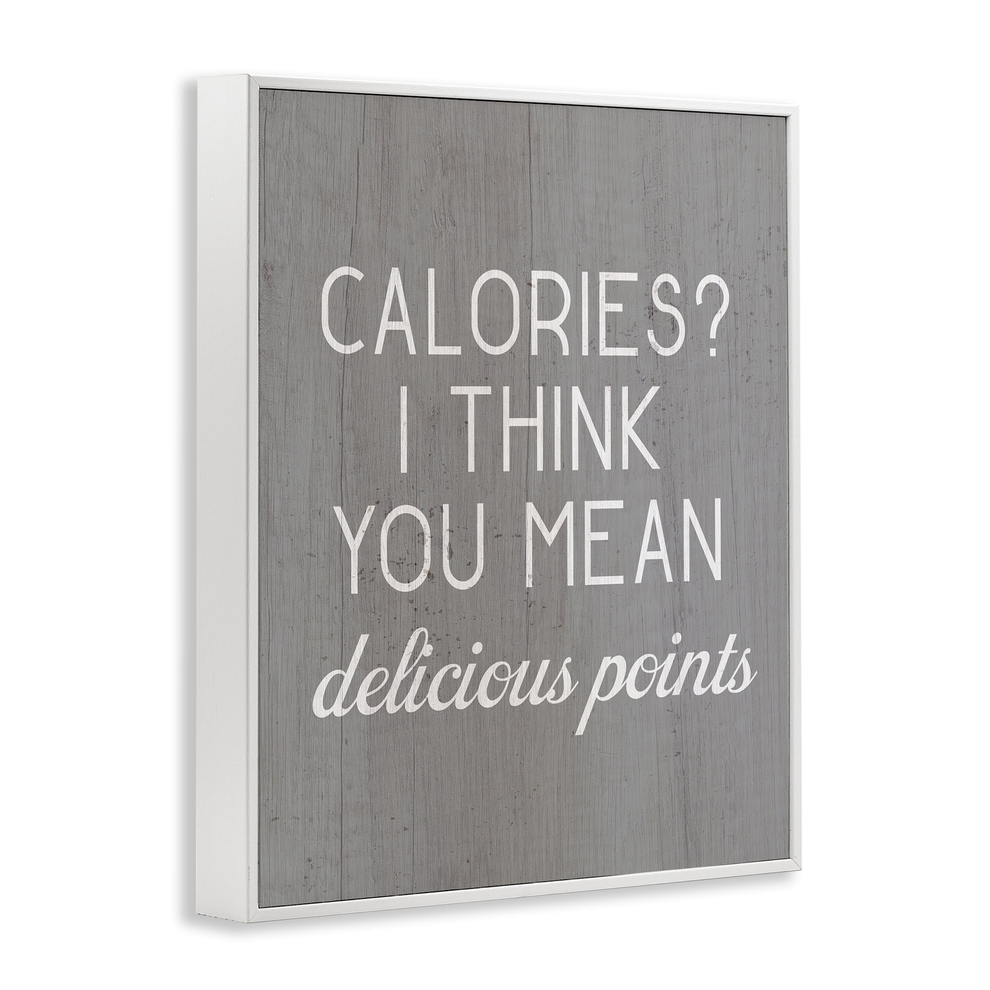 Stupell Industries Calories Delicious Points Food & Beverage Painting White Framed Art Print Wall Art, 24 x 30