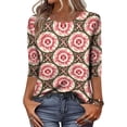 thumbnail image 4 of JULMCOMO Breast Cancer Shirts for Women Crew Neck 3/4 Sleeve Breast Cancer Awareness Casual Pink Ribbon Graphic Tees Loose Cute Print T-Shirts Hot Pink L, 4 of 5