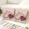 thumbnail image 3 of Valentines Day Pillow Covers 20x20 Inch Set of 2 Polka Dot Stripes Love Hearts Buffalo Plaid Decor Throw Pillow Covers Valentine Cushion Case Decoration for Sofa Couch Pink, 3 of 6