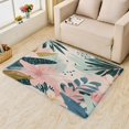 thumbnail image 1 of Floral Rug, Tropical Floral Area Rug 3x5, Modern Plants Carpet, Entryway Rugs Bedroom, Fluffy Machine Washable Non-Slip Low-Pile Non-Shedding Rug for Kitchen, Indoor Outdoor Entrance Rugs Xsu&-221, 1 of 7