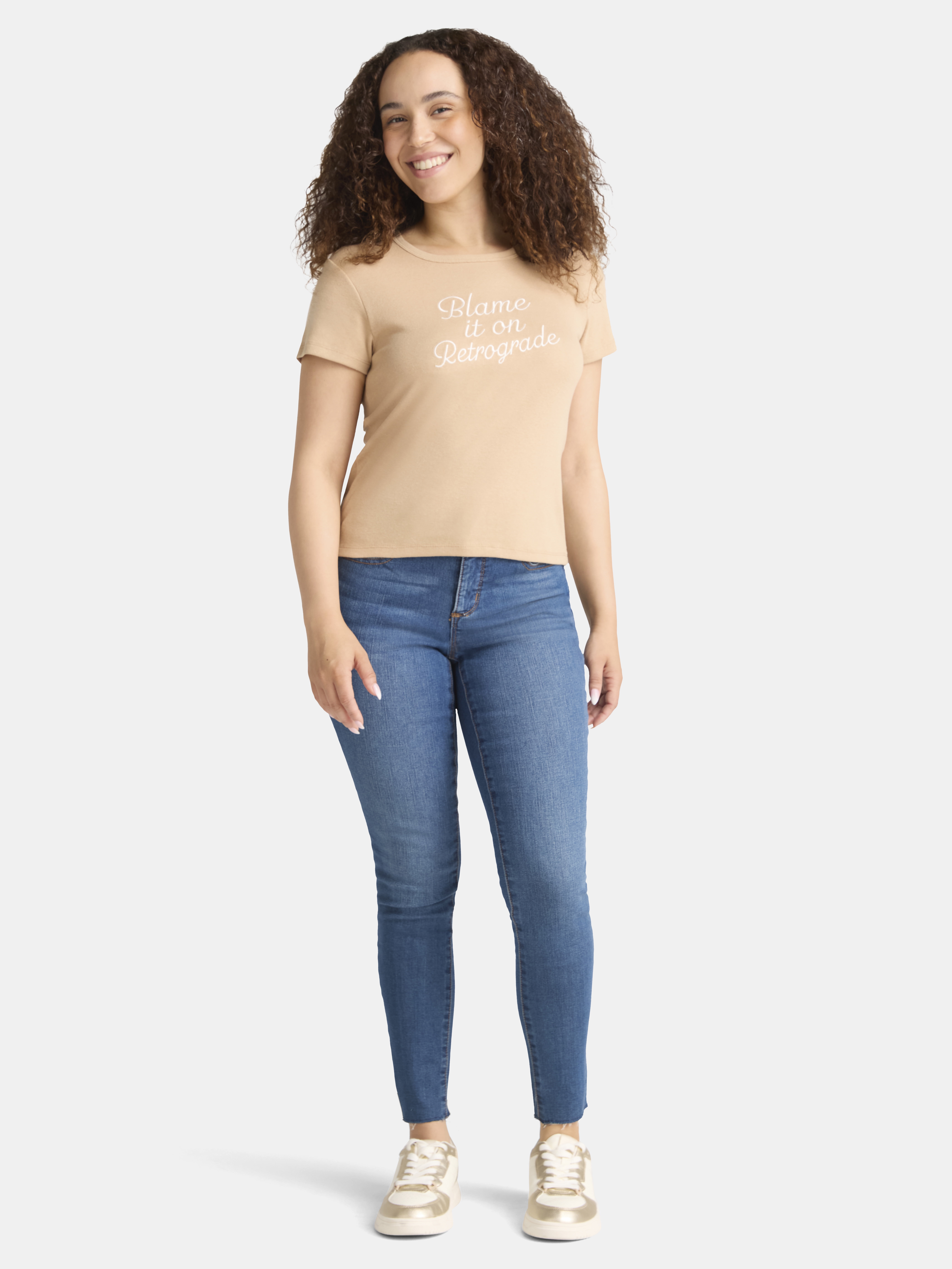 Cactus and Pearl Women's Blame It On Retrograde Graphic Tee, Sizes XXS-2XL