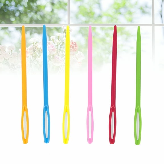 VANIDO 40pcs Plastic Large Eye Sewing Needles Safety Weaving Tools for Kids Crochet Darning Sewing Handmade Crafts (Needle,Random)