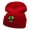 Red, variant on Tennis Racquet Logo Embroidered Long Knitted Beanie - Orange OSFM