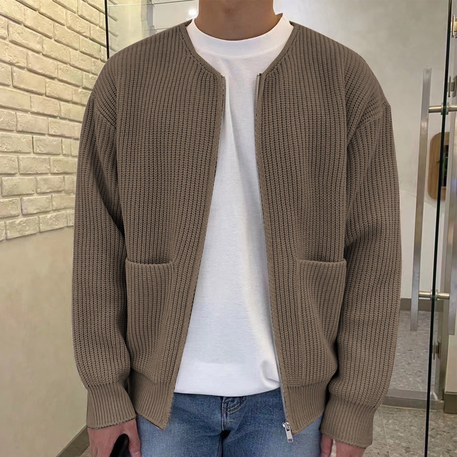 Crepuscule mock neck mix knit モックネックニット メンズ