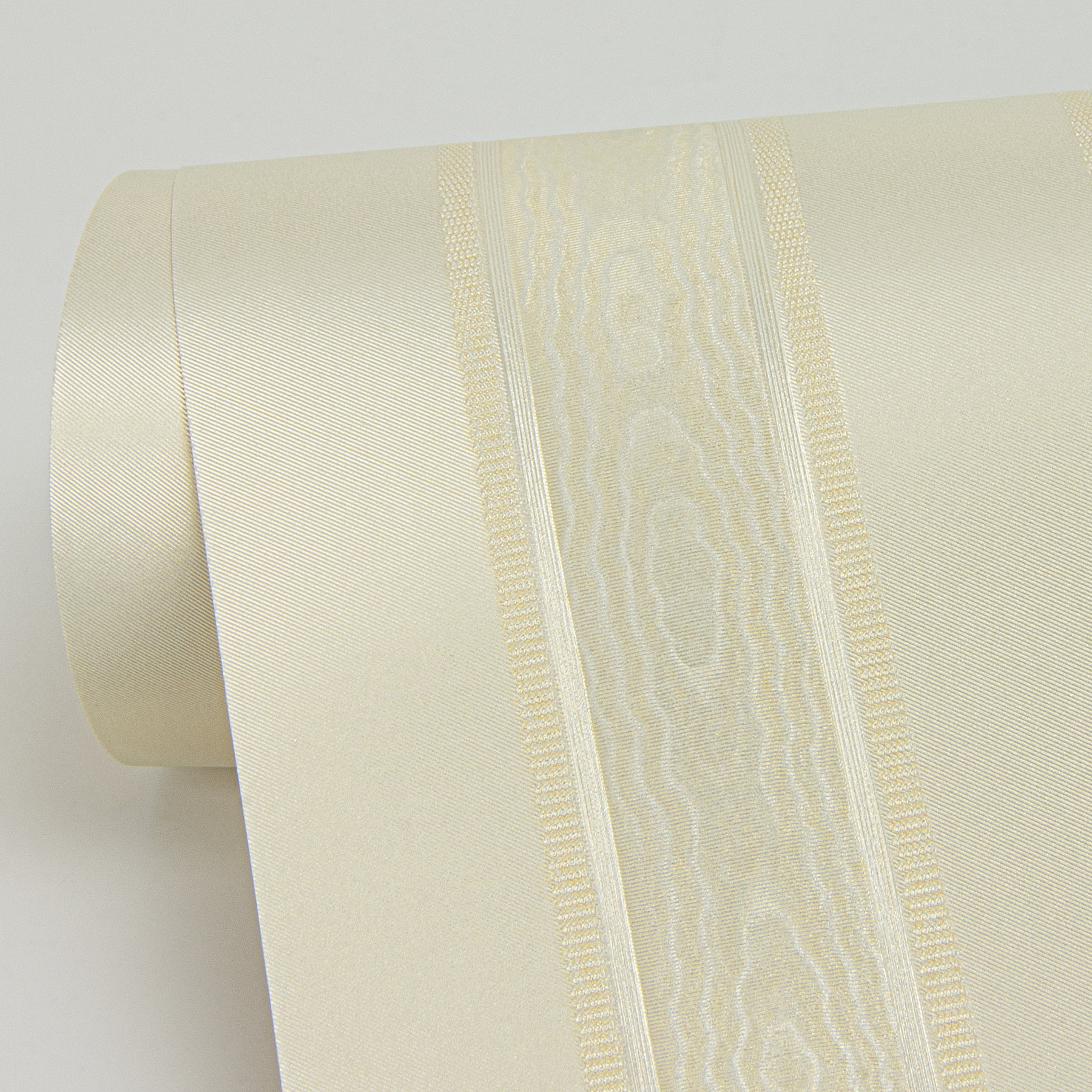 Sirpi Wallcoverings Zeta Light Yellow Moire Stripe Wallpaper