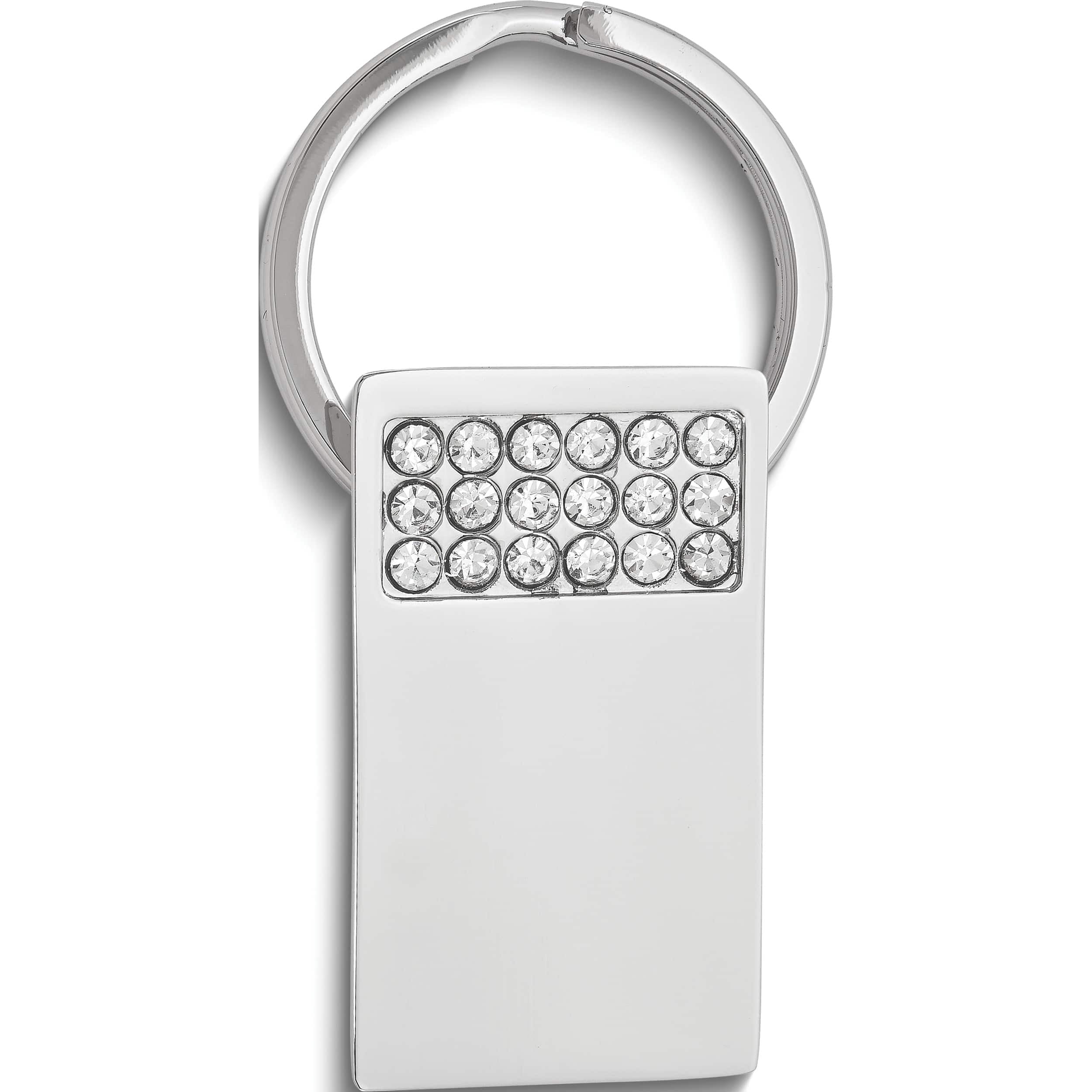 Donder appel plan Fashion Silver-Tone Clear Crystals From Swarovski Rectangle Key Ring (4.25  X 2.25) Made In China gp7870 - Walmart.com