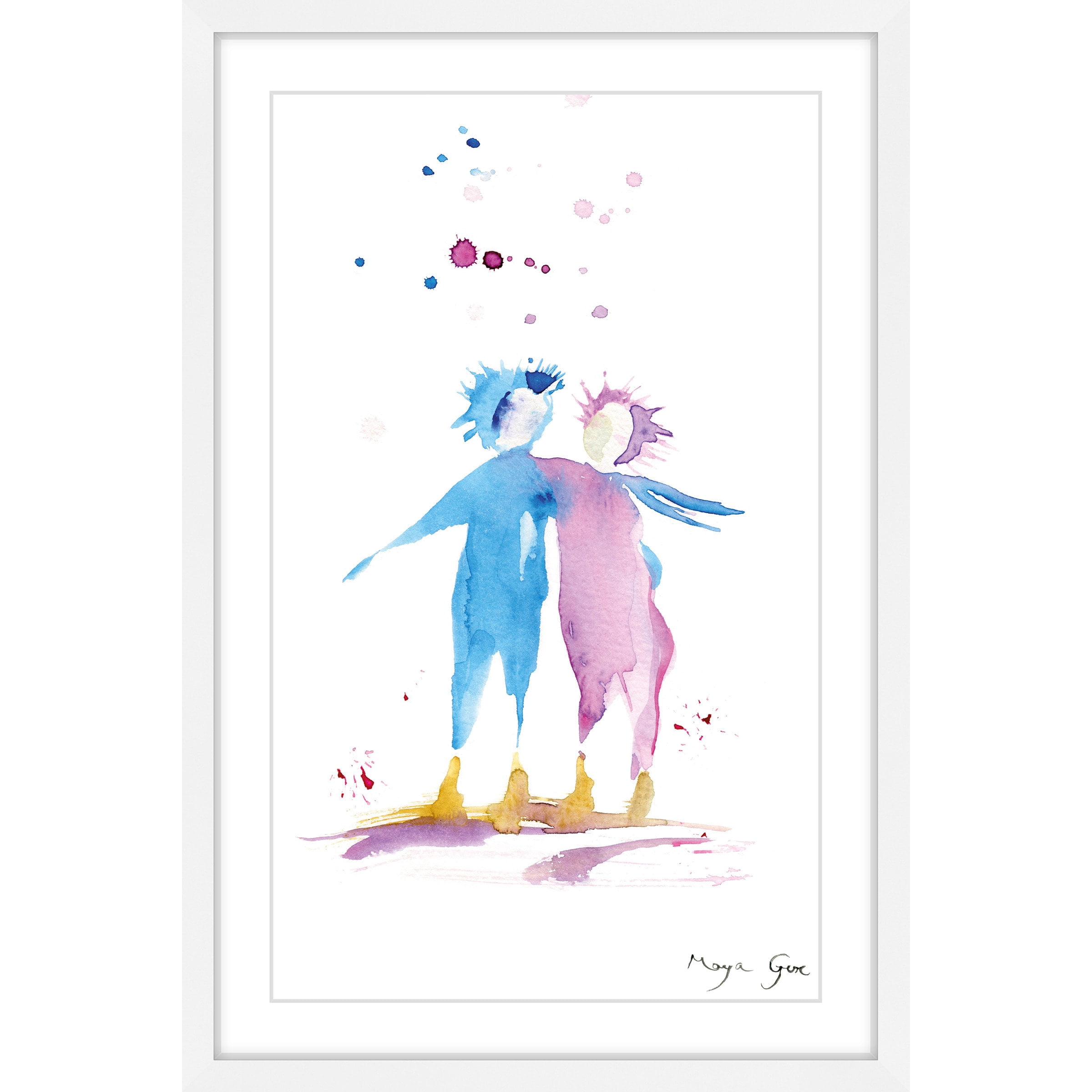Marmont Hill "Couple Hug" by Maya Gur Framed Painting Print