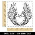thumbnail image 2 of Angel Wings Hearth Feathers Square Rubber Stamp Stamping Scrapbooking Crafting - Small 1.25in, 2 of 7
