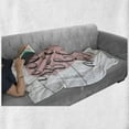 thumbnail image 6 of You will Forever Be My Always Soft Flannel Fleece Throw Blanket, Romantic Heart with Love Words for Partners, Cozy Plush for Indoor and Outdoor Use, 70" x 90", Pale Pink Black White, by Ambesonne, 6 of 6
