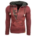 thumbnail image 1 of DPTALR Men's Fall Winter Sweater Loose Large Size Mixed Color Sweater Hooded Pullover Sweater, 1 of 3