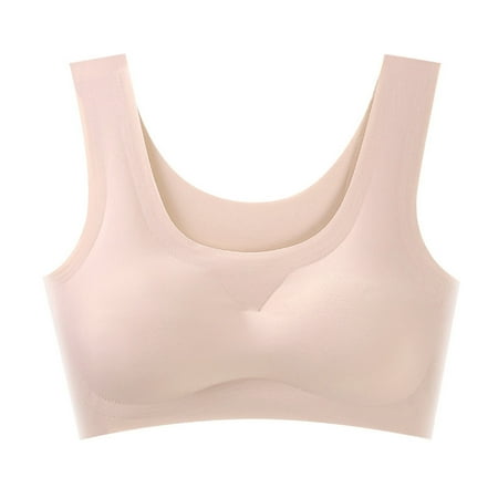 Juslio Minimizer Bras for Women Athletic Padded Vest Solid Yoga Bra