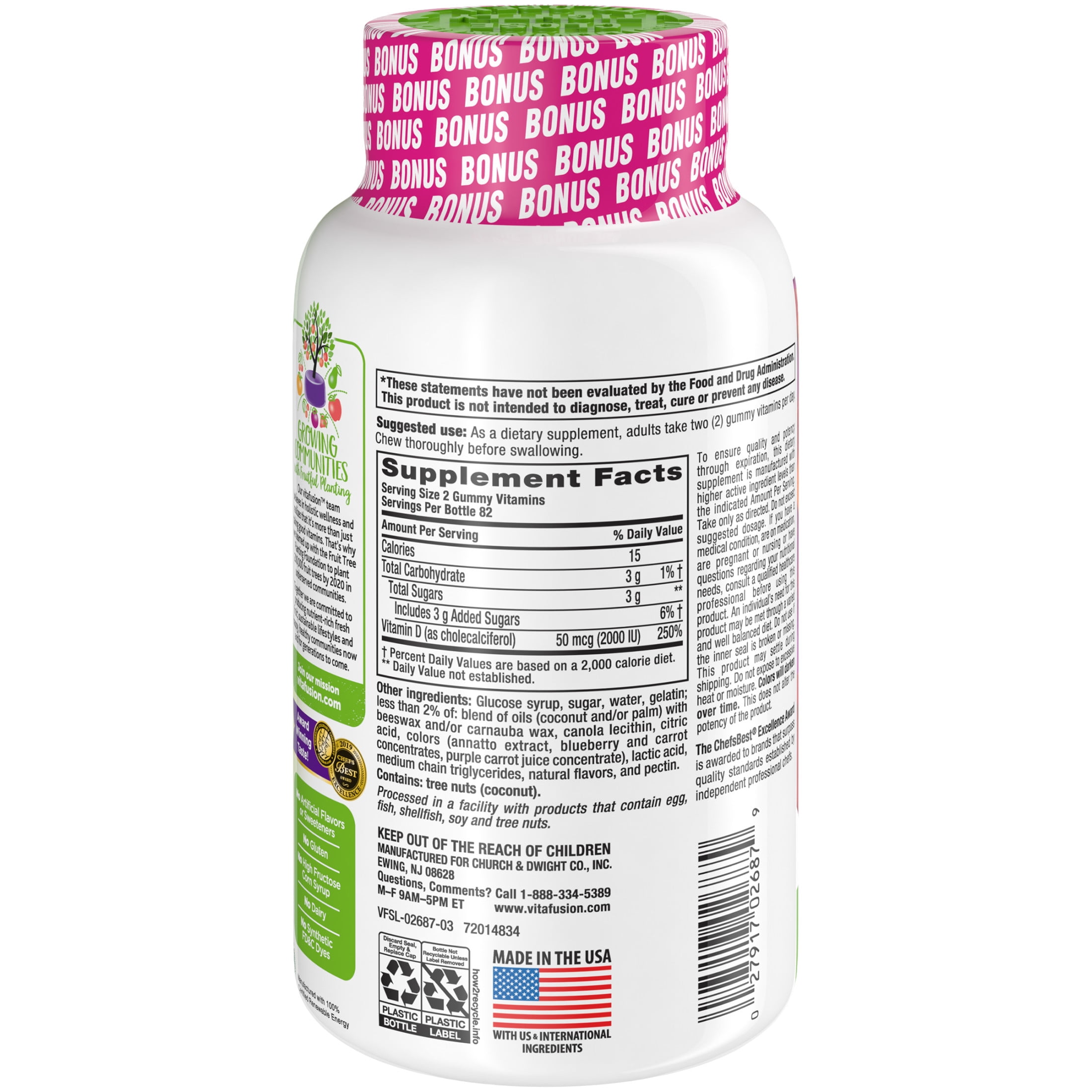 Vitafusion Vitamin D3 Gummy Vitamins, 164ct