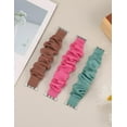 thumbnail image 2 of KOMI 3 PCS Compatible with Apple Watch Band Scrunchies 49/46/45/44/42mm Cloth Soft Pattern Printed Fabric Wristband Bracelet Women IWatch Elastic Bands Series SE 10 9 8 7 6 5 4 3 2 1 Ultra 1/2, 2 of 5