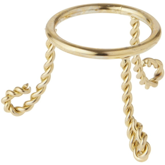 Bard's Brass-toned Egg Stand/Holder, Twisted Scroll Leg, 1.375" Diameter, Pack of 2