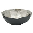 thumbnail image 3 of A&B Home Diamond Cut Aluminum Bowls - Set of 2 - Silver/Black, 3 of 5