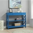 thumbnail image 4 of Pemberly Row Transitional One-Drawer Console Table in Blue Wood Finish, 4 of 10
