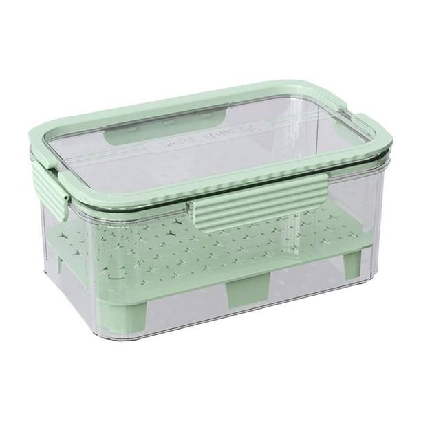 Contenedor de alimentos para acampar refrigerado con hielo, caja para refrigerios, sellado hermético, contenedor para guardar frutas y verduras en