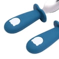 thumbnail image 3 of Juego de tenedor y cuchara para niños pequeños, tenedores de acero inoxidable para niños pequeños, tenedor y cuchara con mango redondo, juego de utensilios seguros para niños pequeños, diseño revolucionario, 3 of 5