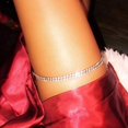 thumbnail image 3 of Leg Chain Silver Crystal Thigh Chains Festival Rave Body Chain Party Club Leg Je, 3 of 4