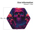 thumbnail image 2 of Fuzoiu Purple-Red Skull Print Leather Coasters Set,Drink Coasters Set of 4,for Tabletop Protection, Durable PVC Coasters,Home Décor and Housewarming Gift-Hexagon, 2 of 6