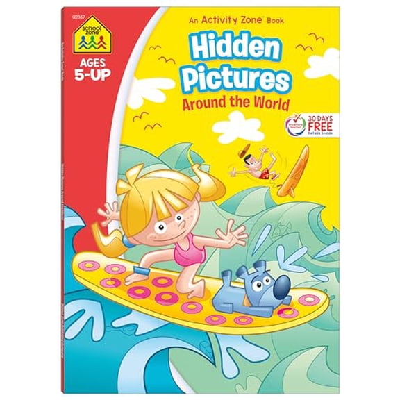 Pre-Owned School Zone Hidden Pictures Around the World Workbook, (Paperback)