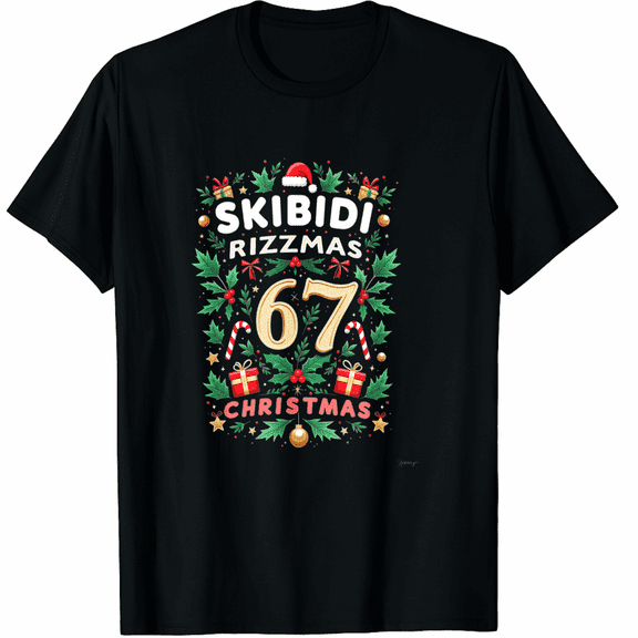 Rizz Christmas 67 Funny Xmas Gen Alpha Skibidi Rizzmas 67 T-Shirt (Men's, Women's)