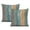 Modern Geometry Abstract-90, variant on Grunge Stripe Farmhouse Pillow Covers - Daring and Bold Retro Circle Cushion Design in Blue, Grey & Black