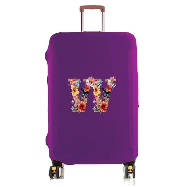 Travel Luggage Cover Baggage Suitcase Protector Washable Reusable Dustproof Scratch-proof Suitcase Cover Butterfly Print Pattern 8butterfly letter W L