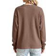 thumbnail image 6 of Ghalytn Women's Waffle Knit V-Neck Cardigan, Button Front Long Sleeve with Pockets, 6 of 8