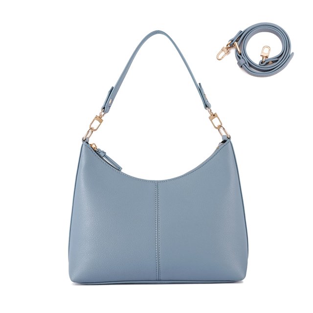 Bolso de hombro Keyli para mujer, piel sintética azul, 11 de largo x 4,5 de ancho x 9 de alto