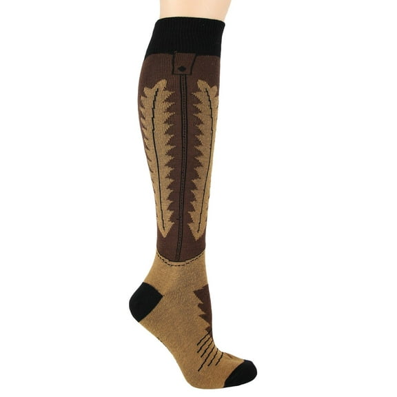 Cowboy Boot Knee High Socks