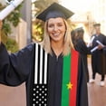 thumbnail image 3 of Burkina Faso Mix United States Black American Flag Graduation Stole Shawl Sash Scraf Gift For Abroad Student International Study, 3 of 6