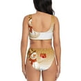 thumbnail image 3 of Wukai Christmas Snowman Gift Women's Bikini Set Two Piece,wimsuit High Waisted V Neck Twist Front Adjustable Spaghetti Straps Bathing Suit-, 3 of 7