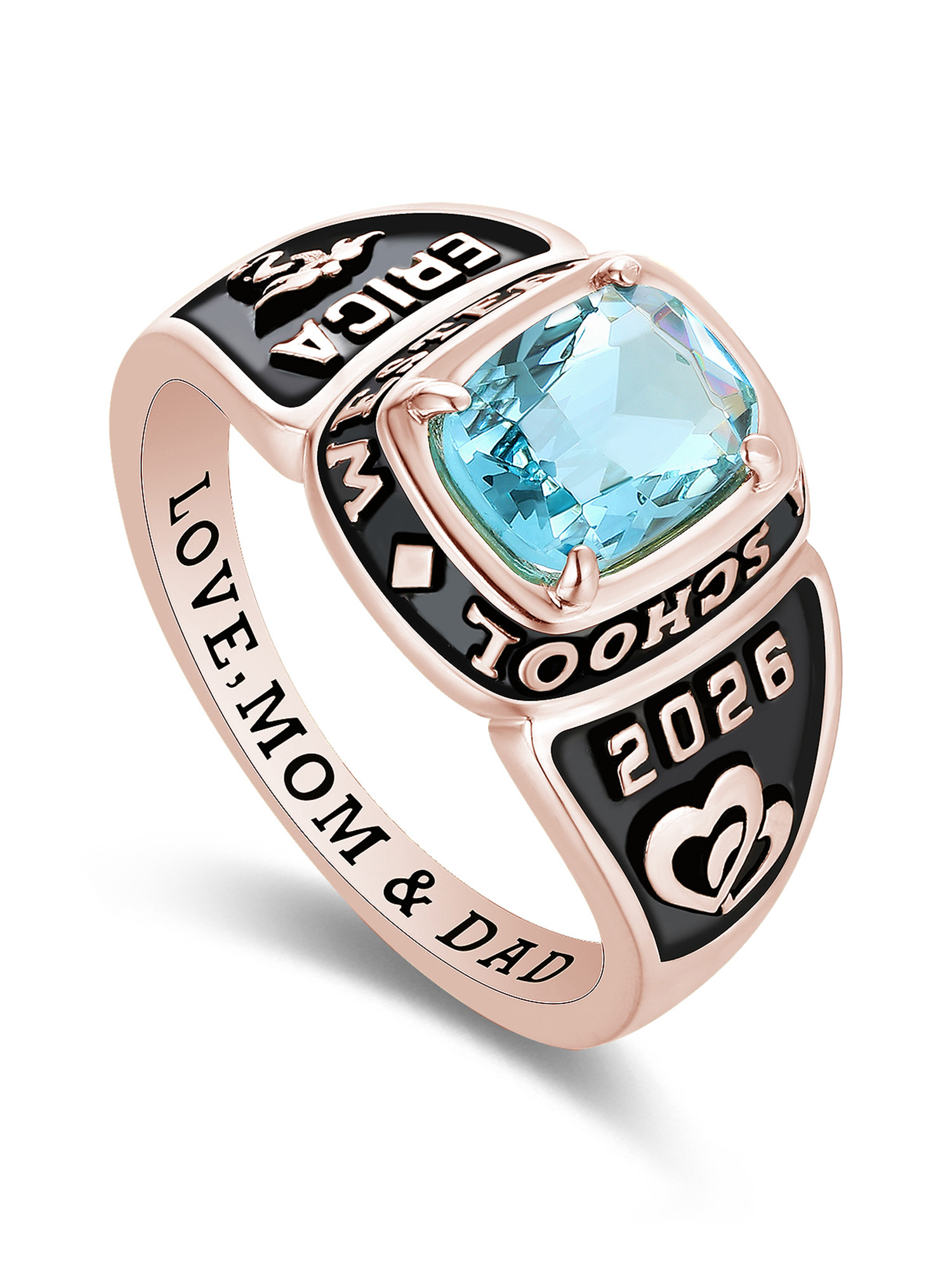 Mementos Jewelry Customized Eternal Sterling Silver Women's Class Rings for High School College